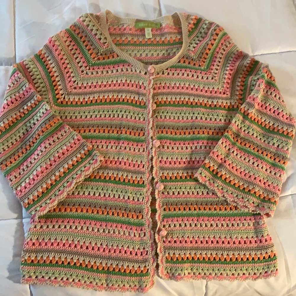 Sigrid Olsen Multicolor Striped Cardigan